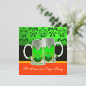 GROENE IRISH BEER GLASSES ST PATRICK'S DAY PARTY KAART (Staand voorkant)