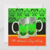 GROENE IRISH BEER GLASSES ST PATRICK'S DAY PARTY KAART (Voorkant)