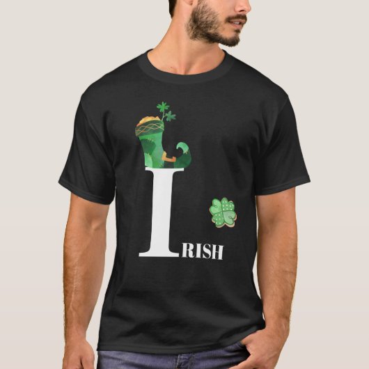 *~* Groene IRISH IERLAND Leprechaun Clover Shoe T-shirt (Voorkant)
