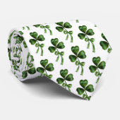 GROENE IRISH SHAMROCK STROPDAS (Opgerold)