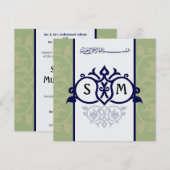 Groene, islamitische trouwuitnodiging katb kitab kaart (Voorkant / Achterkant)