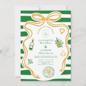 Groene Italiaanse Wedding Food Sketch Kaart (Voorkant)