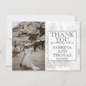Groene Italië trouwfoto dank u Bedankkaart (Voorkant)