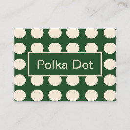 Groene ivoor kleur polka stip visitekaartje