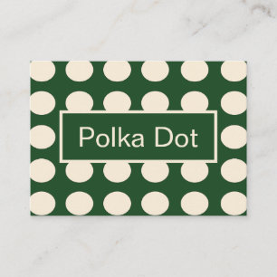 Groene ivoor kleur polka stip visitekaartje