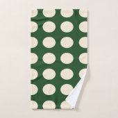 Groene ivoor kleur polka stippen bad handdoek (Handdoek)