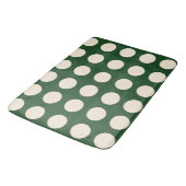 Groene ivoor kleur polka stippen badmat (Gekanteld)