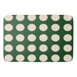 Groene ivoor kleur polka stippen badmat