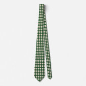 Groene ivoor kleur polka stippen stropdas (Voorkant)