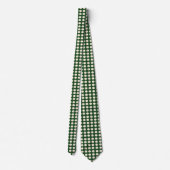 Groene ivoor kleur polka stippen stropdas (Achterkant)