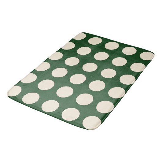 Groene Ivoorkleur Polka Dot Badmat (Gekanteld)