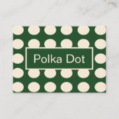 Groene Ivoorkleur Polka Dot Visitekaartje (Voorkant)