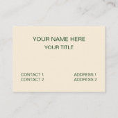 Groene Ivoorkleur Polka Dot Visitekaartje (Achterkant)