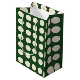 Groene Ivoorkleurige Stippenprint Medium Cadeauzakje