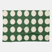Groene Ivoorkleurige Stippenprint Theedoek (Horizontaal)