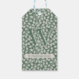 Groene Ivoren Bloem twee dubbel Dank U Cadeaulabel
