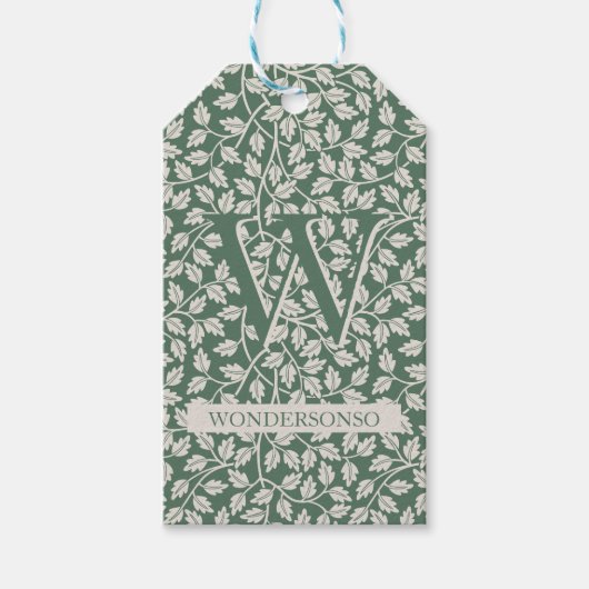 Groene Ivory Bloem twee dubbel Dank je Cadeaulabel (Voorkant)