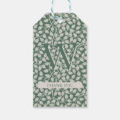 Groene Ivory Bloem twee dubbel Dank je Cadeaulabel (Achterkant)