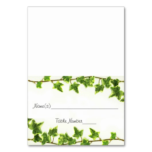 Groene Ivy - Escort Tafelnummer Kaarten (Voorkant)