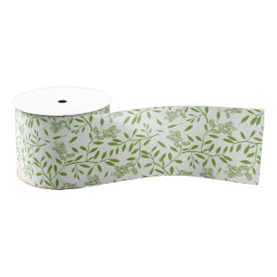 Groene Ivy Floral Botanical Grosgrain Ribbon Lint