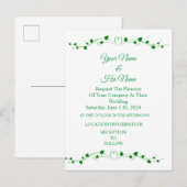 Groene Ivy Hart Vine Thunder_Cove Uitnodiging Briefkaart (Voorkant / Achterkant)