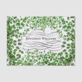 Groene Ivy met Monogrammed Name Tissuepapier (Voorkant)