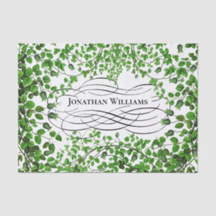 Groene Ivy met Monogrammed Name Tissuepapier