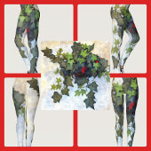 Groene Ivy met rode bessen Leggings