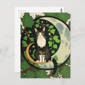 Groene Ivy Natuur Katten Kitty Kat Groene bladeren Briefkaart (Voorkant / Achterkant)