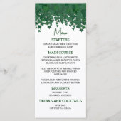 Groene Ivy Tuin Bruiloft Menu (Voorkant)