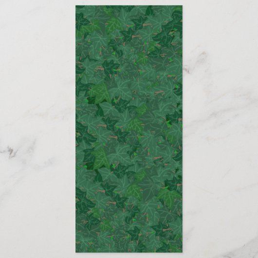 Groene Ivy Tuin Bruiloft Programmakaart (Achterkant)