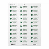 Groene Ivy Tuin Bruiloft Retouradres Label (Full Sheet)