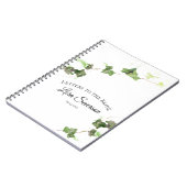 Groene Ivy Vine Waterverf Brieven aan de bruid Notitieboek (Linkerzijde)