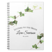 Groene Ivy Vine Waterverf Brieven aan de bruid Notitieboek (Voorkant)