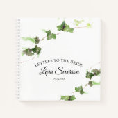 Groene Ivy Vine Waterverf Brieven aan de bruid Notitieboek (Voorkant)