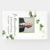 Groene Ivy Vine Waterverf Viering van het leven Spandoek (Horizontaal)