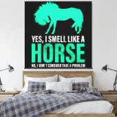 Groene ja, ik ruik als een paard canvas afdruk (Insitu (Slaapkamer))