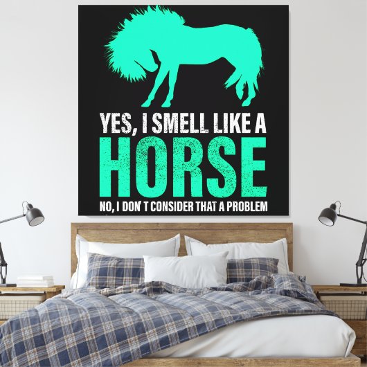 Groene ja, ik ruik als een paard canvas afdruk (Insitu (Slaapkamer))