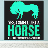 Groene ja, ik ruik als een paard canvas afdruk (Insitu (Houten vloer))