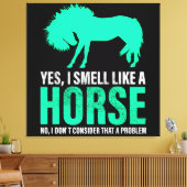Groene ja, ik ruik als een paard canvas afdruk (Insitu (Woonkamer))