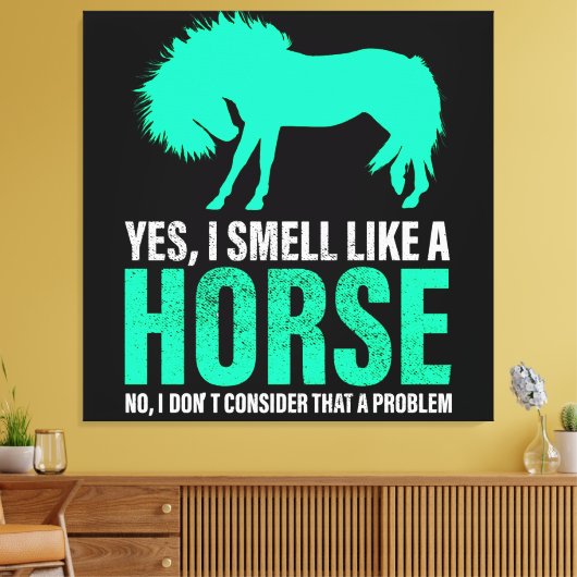 Groene ja, ik ruik als een paard canvas afdruk (Insitu (Woonkamer))