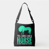 Groene ja, ik ruik als een paard crossbody tas (Voorkant)