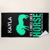 Groene ja ik ruik als een paard op maat strandlaken (Voorkant)