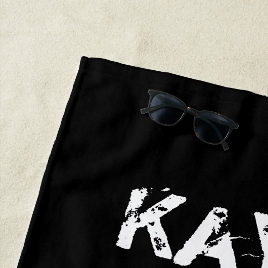 Groene ja ik ruik als een paard op maat strandlaken (In situ)