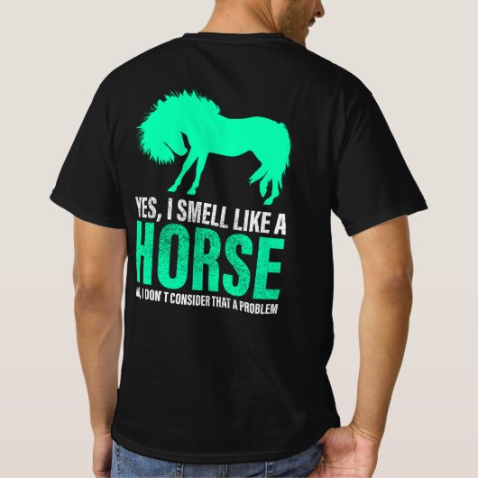 Groene ja, ik ruik als een paard t-shirt (Achterkant)