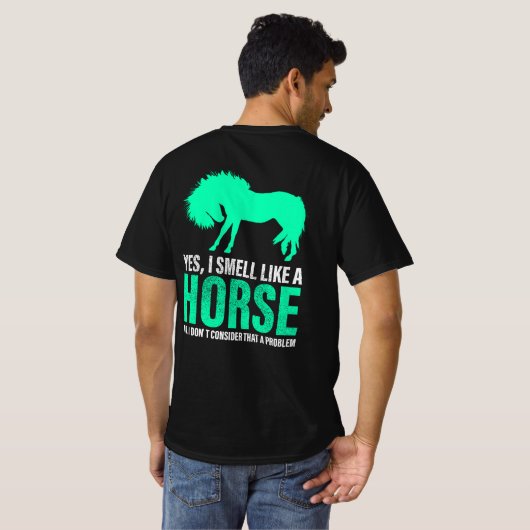 Groene ja, ik ruik als een paard t-shirt (Achterkant volledig)
