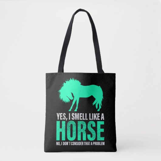 Groene ja, ik ruik als een paard tote bag (Voorkant)
