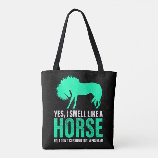 Groene ja, ik ruik als een paard tote bag (Achterkant)