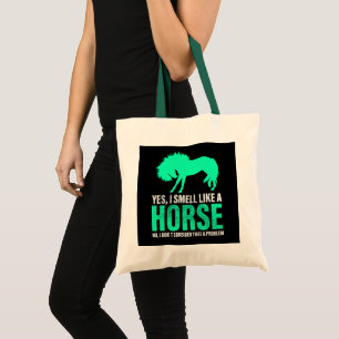 Groene ja, ik ruik als een paard tote bag