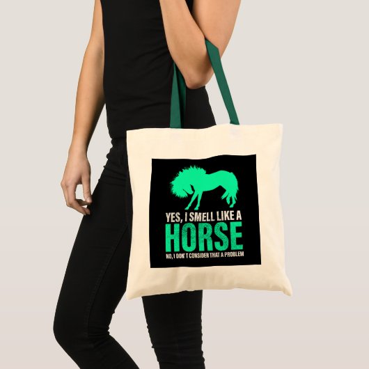 Groene ja, ik ruik als een paard tote bag (Voorkant (product))